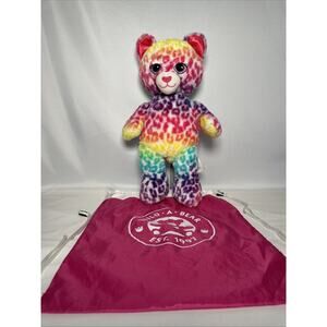 Build-A-Bear Lisa Frank Rainbow Spotted Leopard 17'' Heart Nose Embroidered Eyes